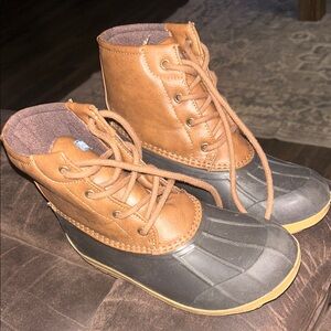 Sperry Brown and Black Kids Rain & Snow Boots